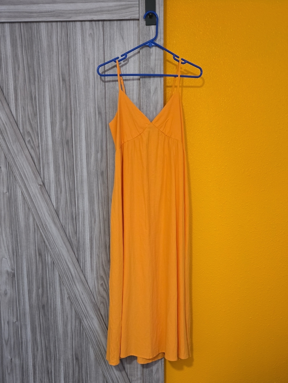 SHEIN Orange V-Neck Maxi Slip Dress